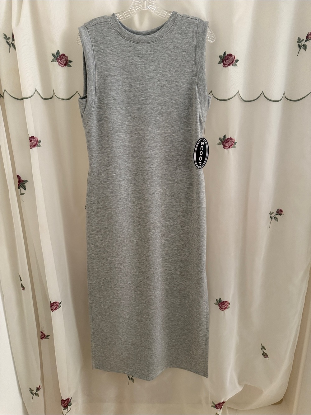 Sleeveless Grey Maxi Soft Knit Dress